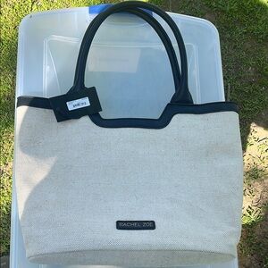 Rachel Zoe Cream and Black Tote Bag